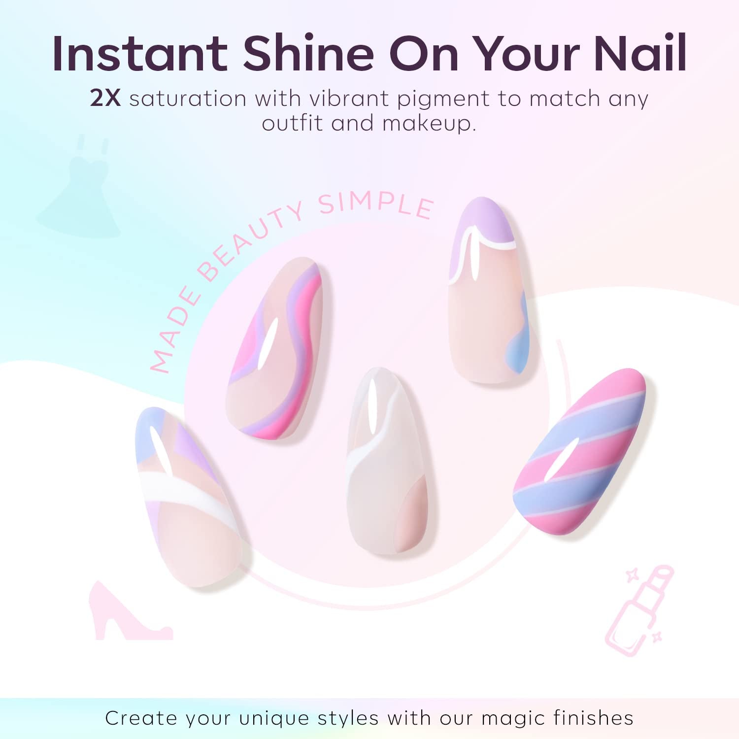Gel Nail Polish Set, 6 Colors Easter Pastel Gel Polish Set with Nail Art Liner Brush, Soft Pink White Light Purple Blue Green Nude Spring Painting Nail Gel Polish Kit Mani DIY Salon Gifts
