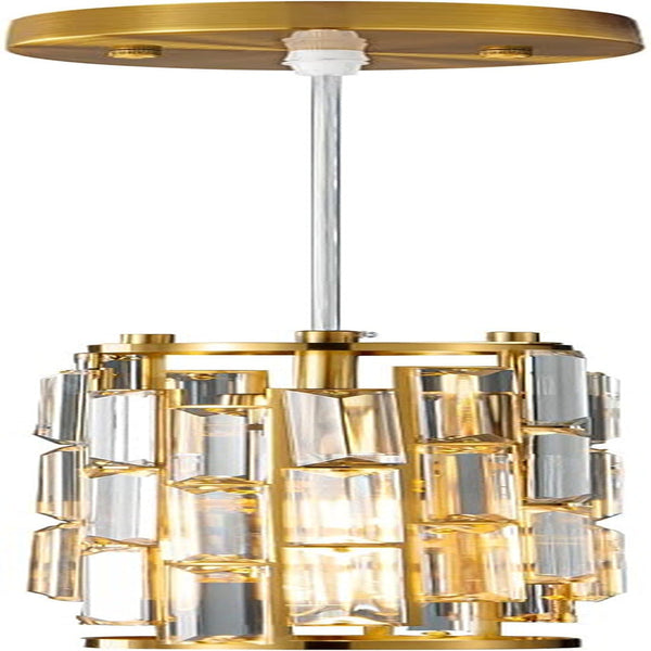Pendant Lighting Modern Pendant Light, Mini Crystal Chandeliers,Adjustable Pendant Light Fixture for Kitchen Island Dinning Room Bedroom (Gold, 1-Light)
