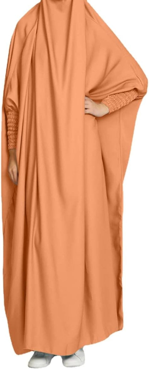 Women'S One-Piece Muslim Abaya Dress Large Overhead Prayer Ramadan Long Hijab Dress Suit(10 Colors Available)