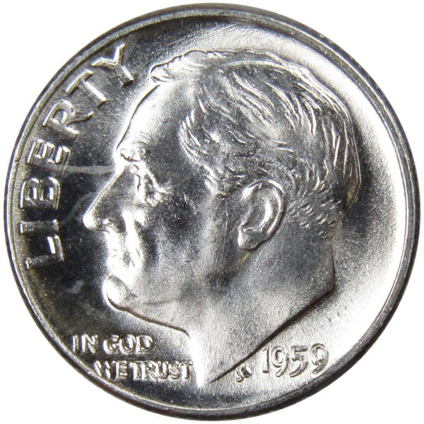 1959 D Roosevelt Dime BU Uncirculated Mint State 90% Silver 10C US Coin Master Coins