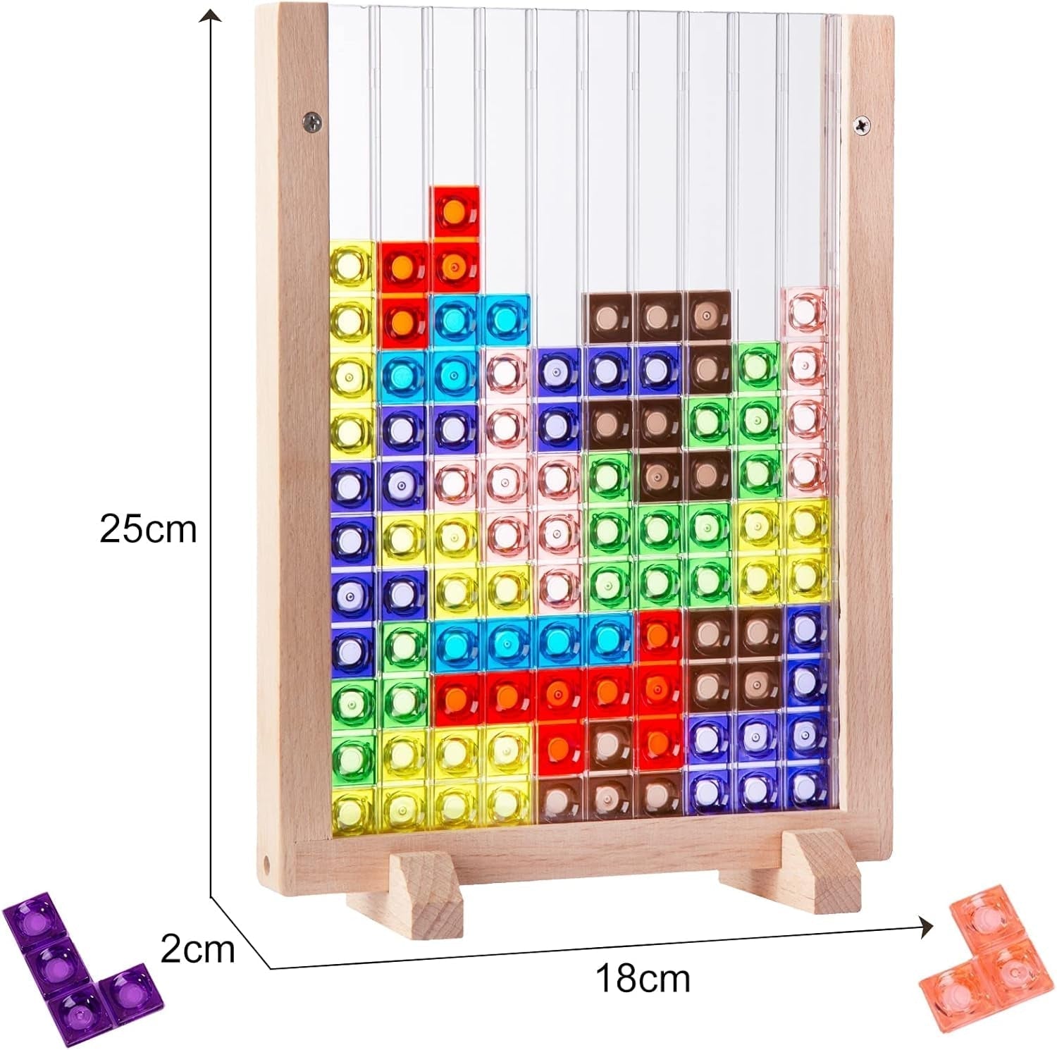 Russian Blocks Puzzle,3D Transparent Brain Teaser Toys, 3D Puzzles, Montessori Toys for 3 4 5 6 7 8 9 10 Year Old Boys Girls Kids