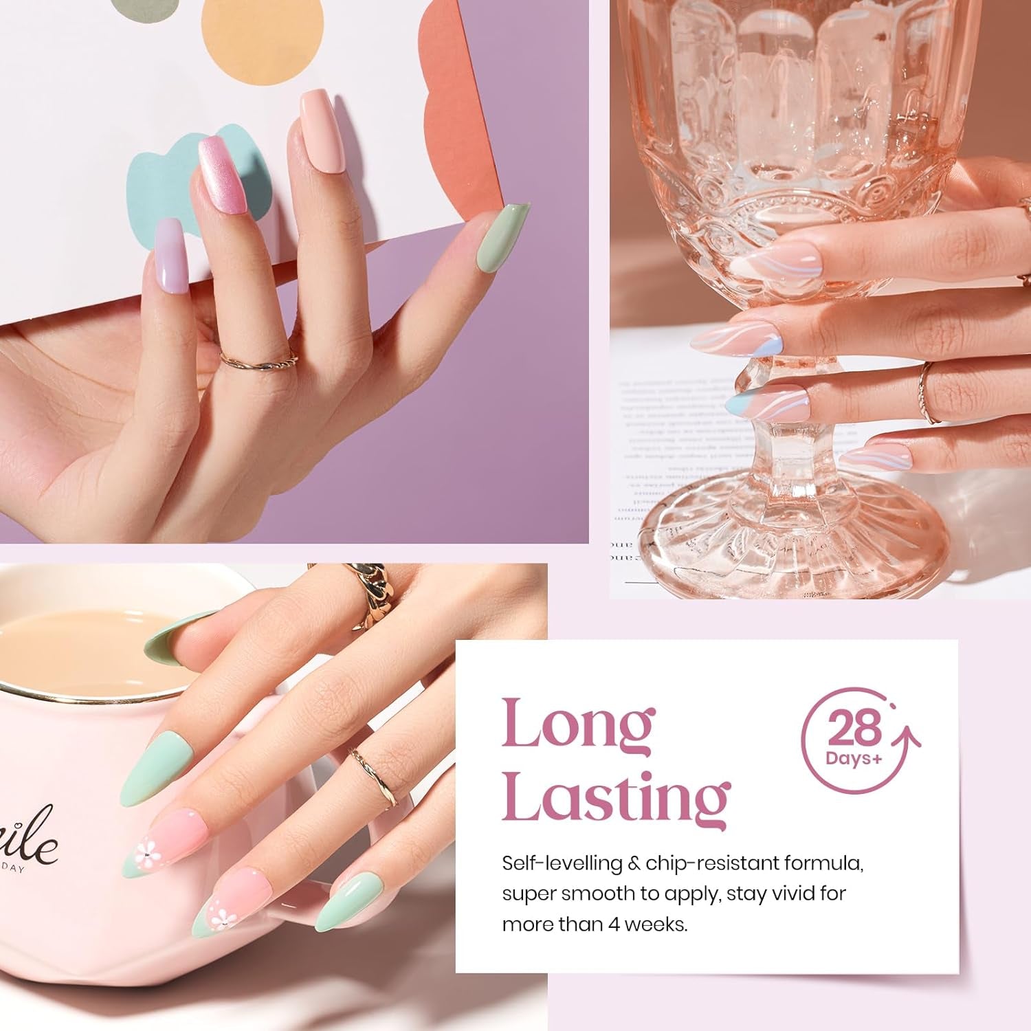 Nail Set 20 Colors Healing Elixir Collection Manicure Kit Pink Neutral Purple Blue Green Gel Nail Kit with 3Pcs Base Matte and Glossy Top Coat Soak off Uv for Women 2024 Ideal Gift
