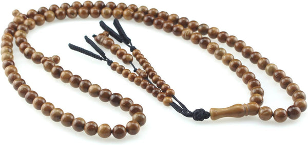 Muslims Islamic Dhikr 99 Tasbeeh Tasbih Prayer Beads, Kuka Wood Beads with Tassel