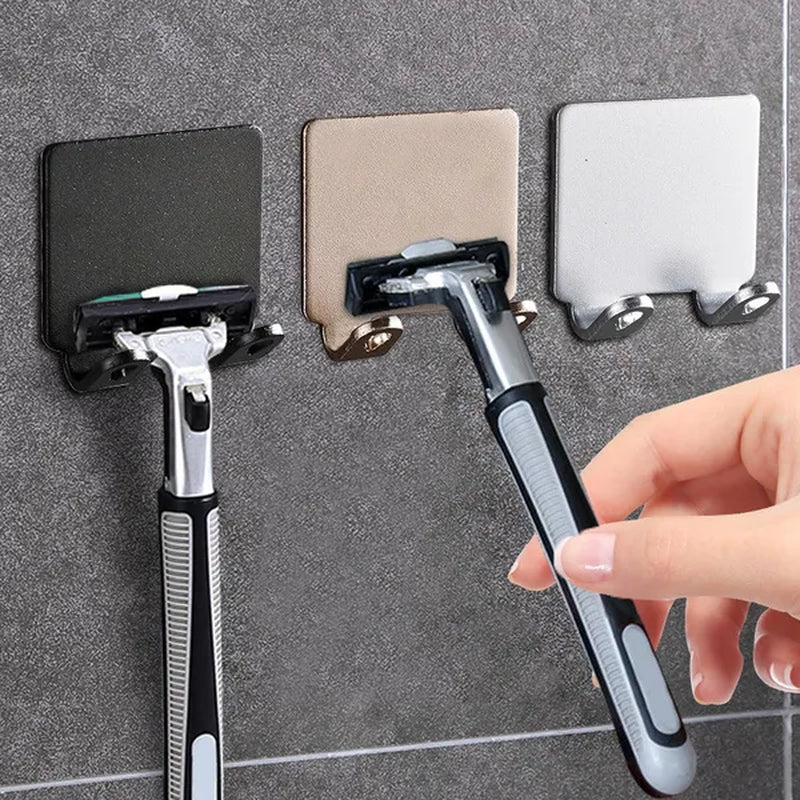 1/2PCS Punch Free Shaving Razor Holder Men Shaving Shaver Storage Hook Wall Shelf Bathroom Razor Rack Wall Kitchen Accessories