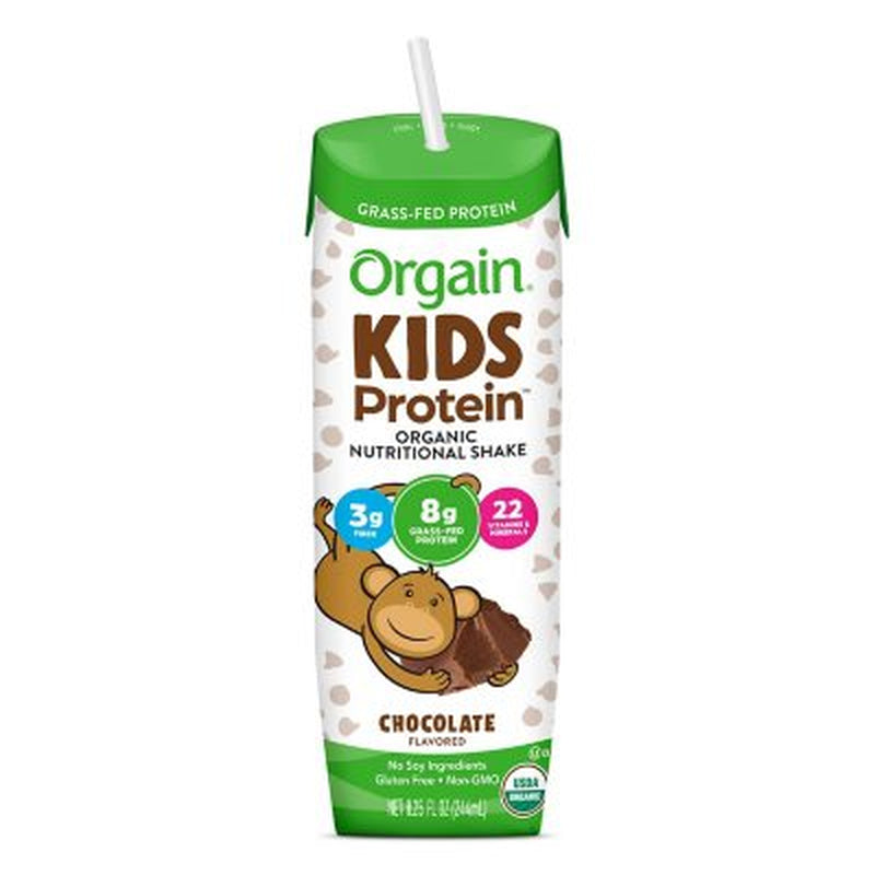 Orgain Kids 8G Protein Organic Nutritional Shake, Chocolate 8.25 Fl. Oz.,12 Pk.