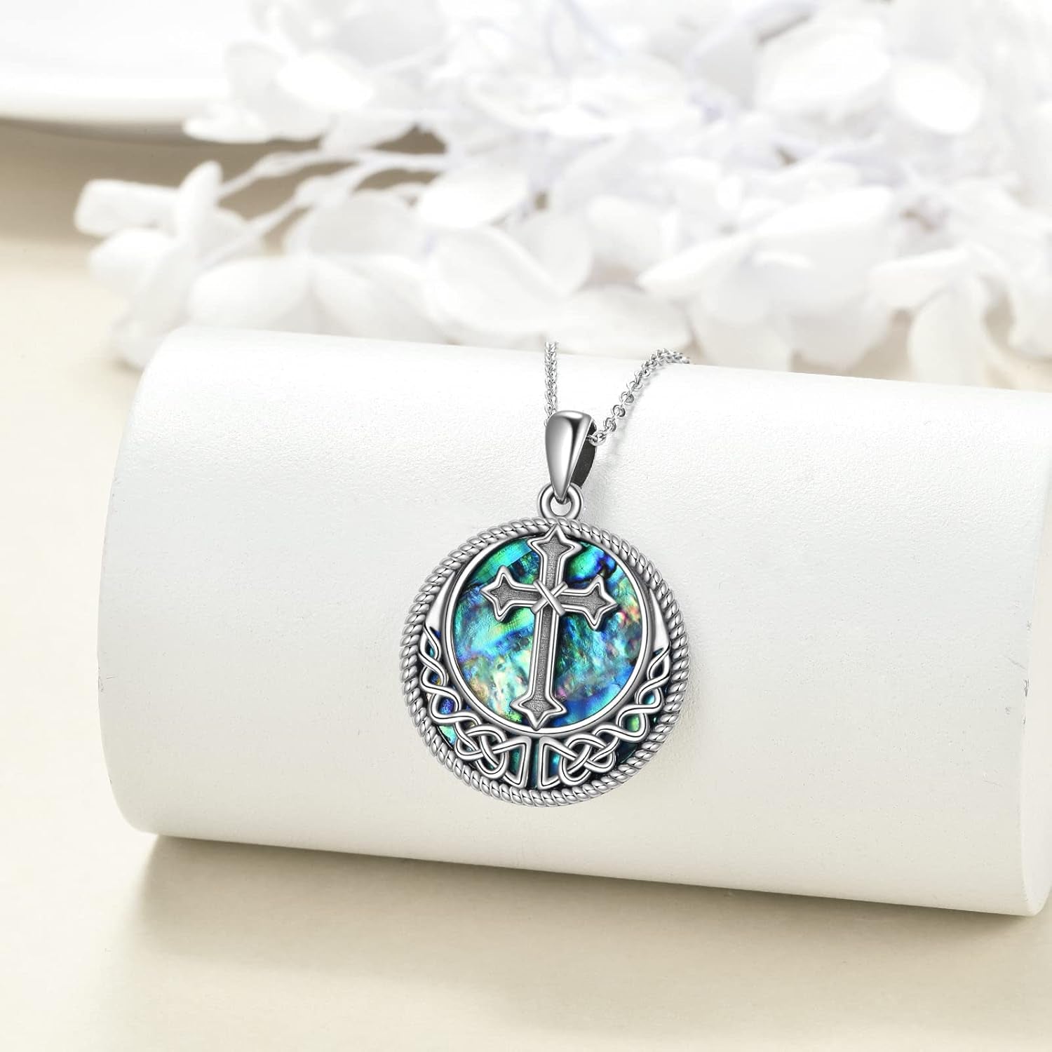 Cross Necklace Sterling Silver Cross Pendant Necklace Religious Gifts for Women Men