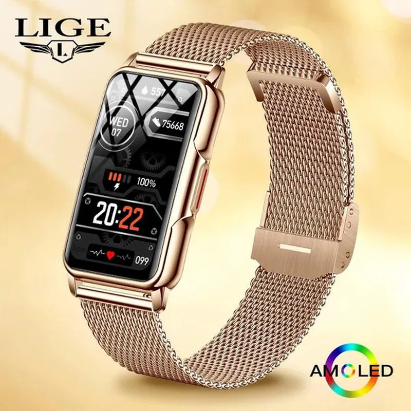 LIGE 2023 Newest 1.47-inch Full Touch Sports Smart Bracelet Watch for Men and Women Fitness Tracker Health Monitors IP67 Waterproof Smart Wristbands Montre Connecter