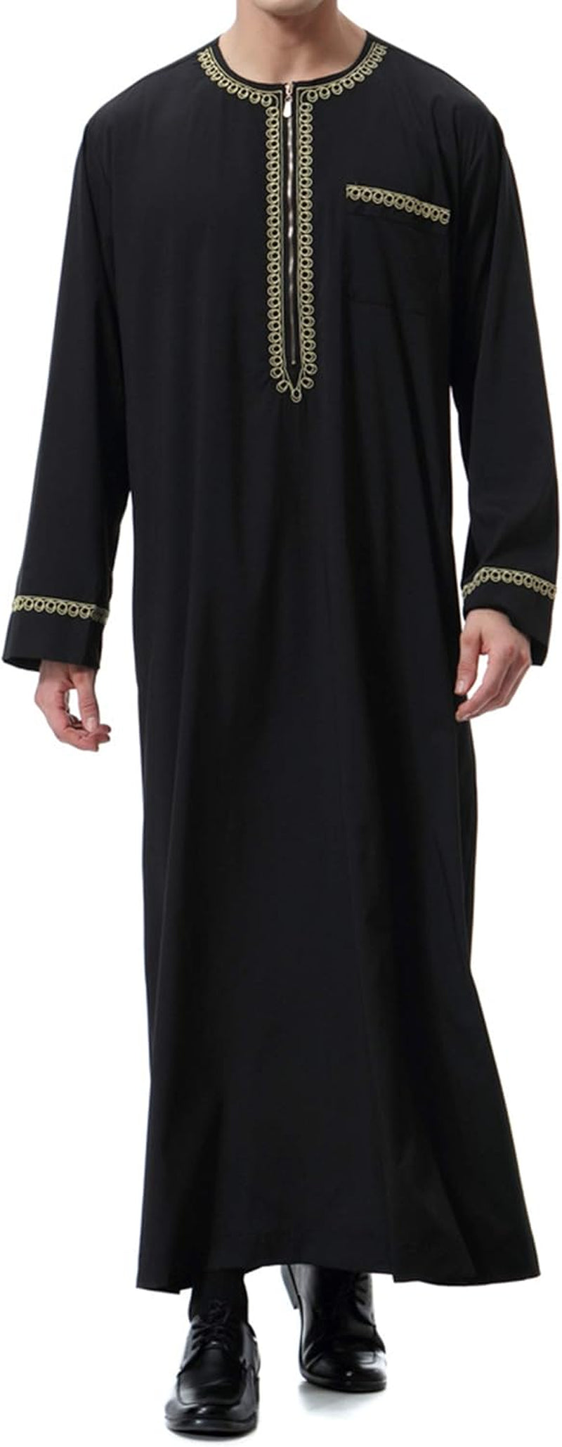 Islamic Mens Clothing Kaftan Maxi-Muslim Male Shirt Long Sleeve Abaya Dubai Cotton…