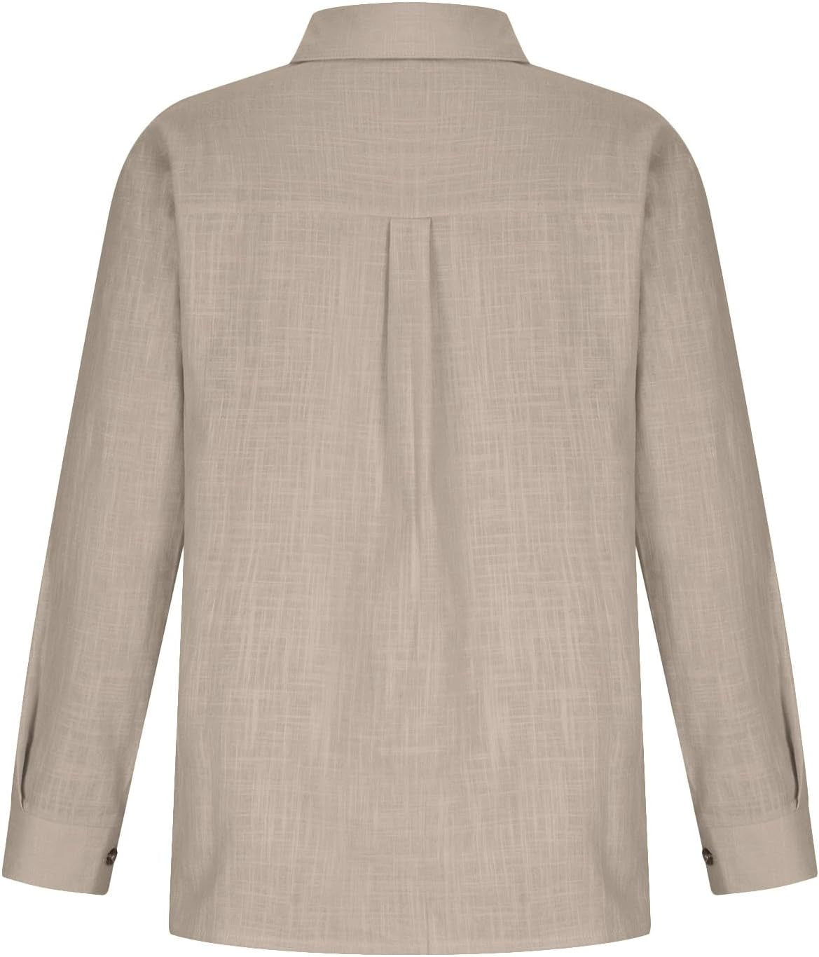 Women Cotton Linen Summer Tops Button down Shirts Dressy Causal Long Sleeve Gauze Blouses Trendy Boho Clothes 2024
