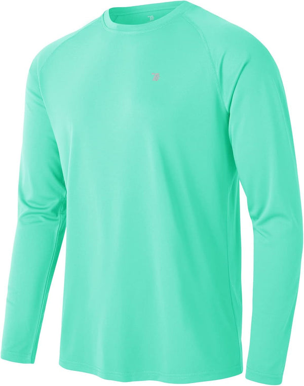 Mens Sun Protection Hiking Shirts Long Sleeve Water UPF 50+ SPF UV Shirts Lightweight Fishing Hiking Swimming