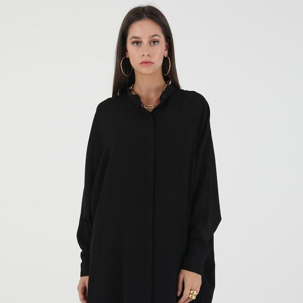 Women'S Muslim Dress Ramadan Abaya Batwing Sleeve Henley Shirt Prayer Kaftan Dubai Islamic Dress