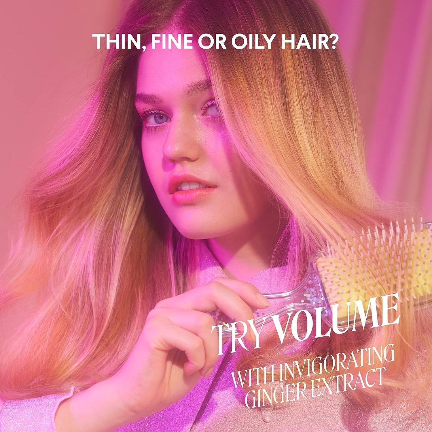 Volume Shampoo 12Oz for Thin, Fine, and Oily Hair, Made from Coconut Oil, Ginger Extract, & Vitamin E, 100% Recyclable Bottles (354Ml), Pink (10428)