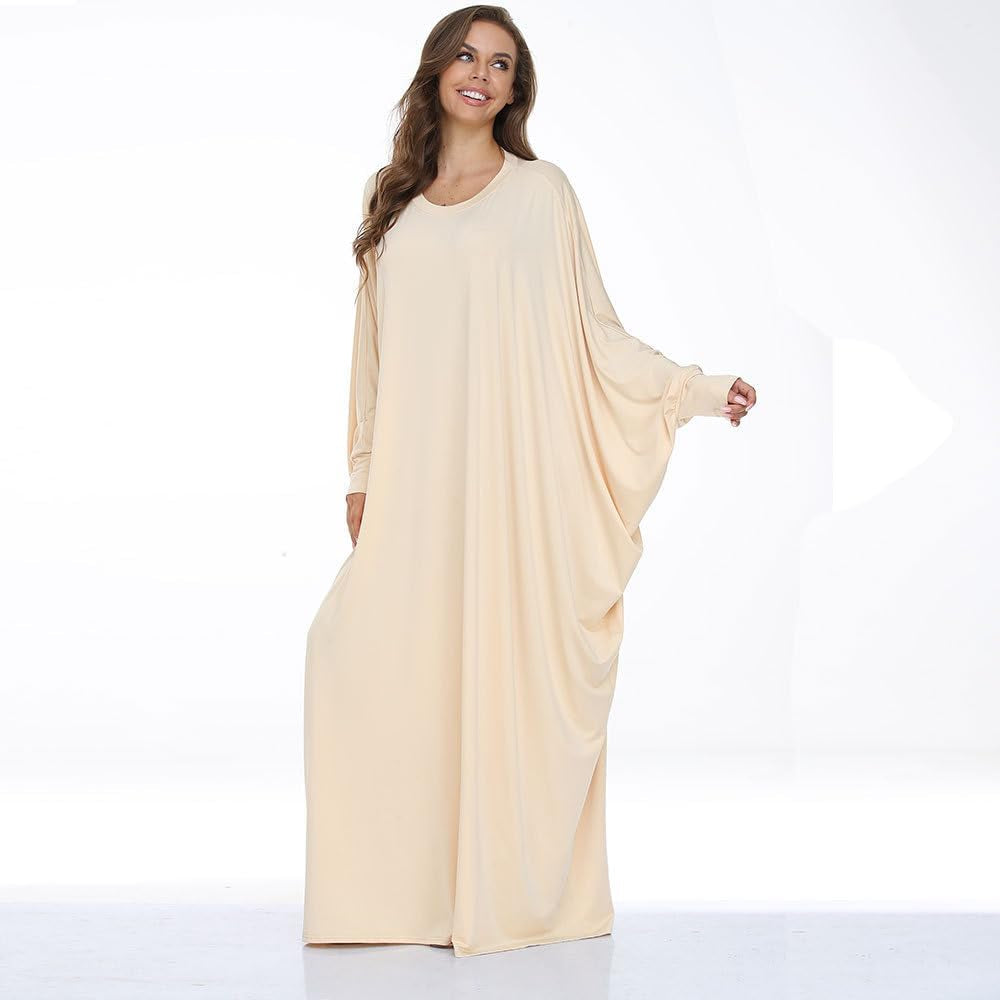 Women Soft Muslim Prayer Dress Abaya Islamic Ramadan Full of Elasticity Garment Dubai Robe