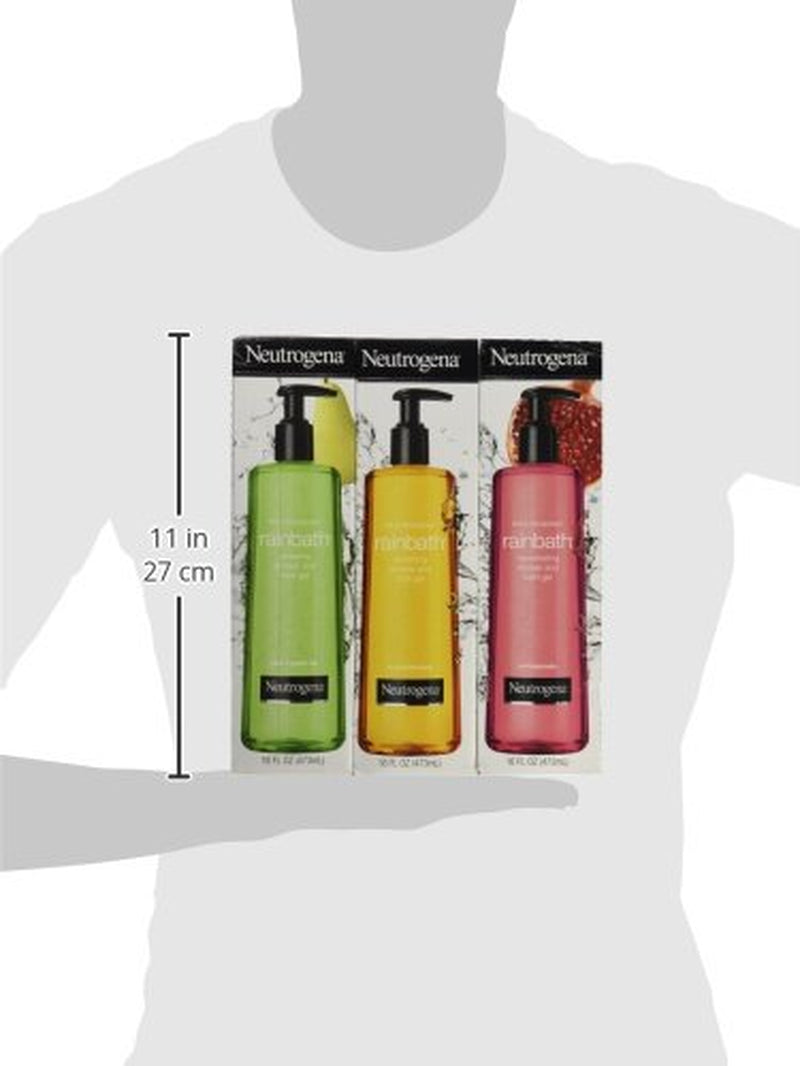 Rainbath Multi-Pack of 3, 1 Original Formula, 1 Pomegranate and 1 Pear & Green Tea, 16 Fl Oz Bottles