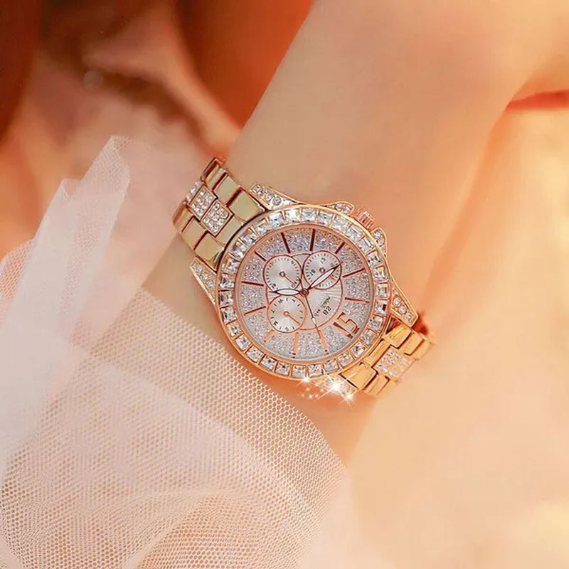 Fashion Women Watches Luxury Brand Watch Bracelet Quartz Diamond Rose Gold Ladies Wrist Watches For Women Wristwatch montre femme