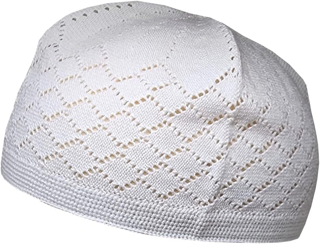 Pack 6 Colors Muslim Beanie Prayer Cap Amn-334 Islam Kufi Hat Knit Crochet Taqiyah Takke Skull Topi Headware Eid Ramadan Gift