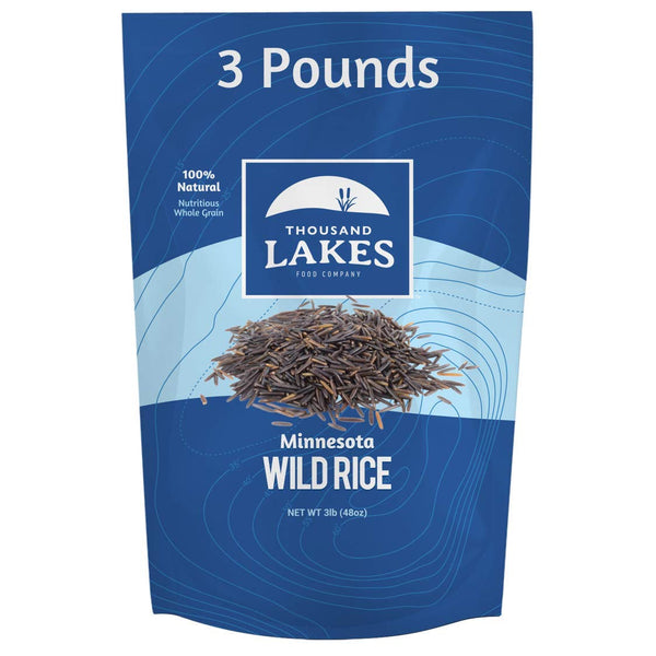 Minnesota Grown Wild Rice - 3 Pounds (48 Ounces) - Bulk Pouch | 100% Wild Rice | All Natural