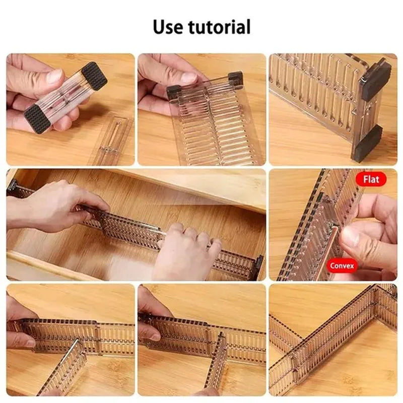 2PC Retractable Drawer Divider Holder Socks Underwear Partition Drawer Organizer Storage Clapboard Bedroom Kitchen Accessories