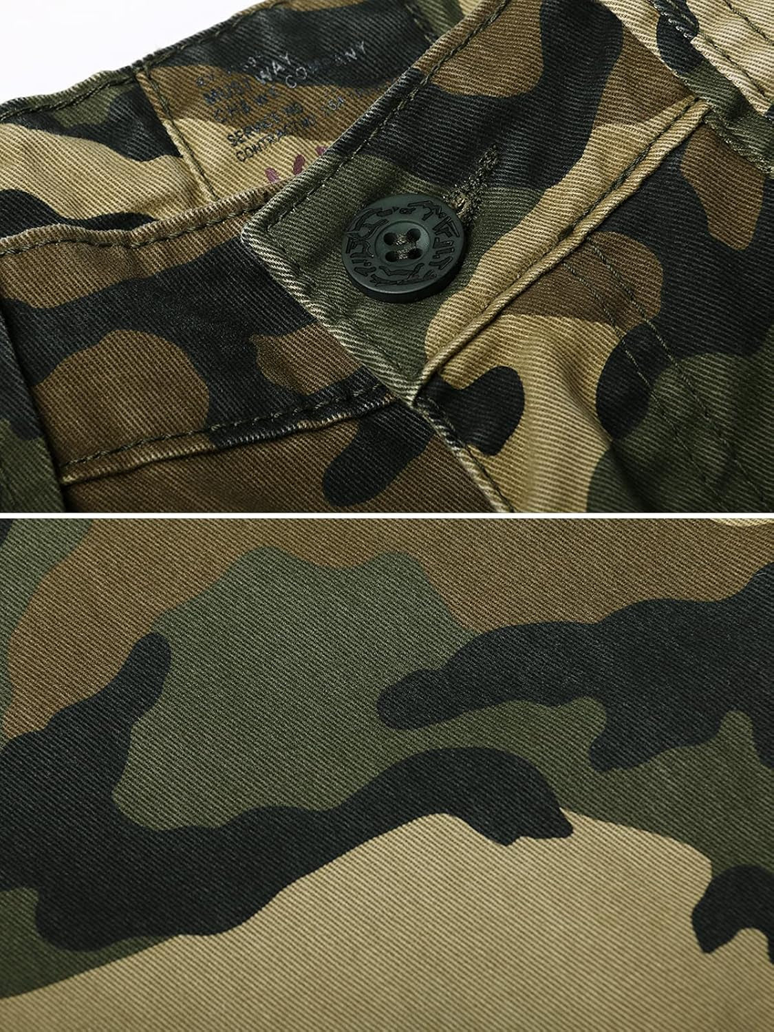 Men'S Cotton Casual Cargo Work Pants Baggy Camo Tactical Combat Trousers with 8 Pockets (No Belt)