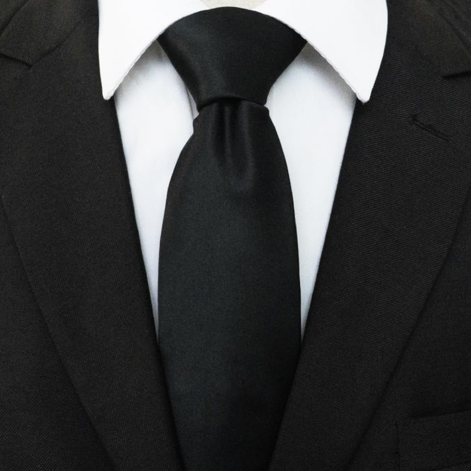 Solid Color Polyester Tie Necktie for Men (8Cm)