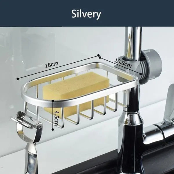 Adjustable Bathroom Faucet Storage Rack Drainage Shelf Kitchen Sponge Dish Cloth Finishing Rack Shower Shelves Bathroom Accessories