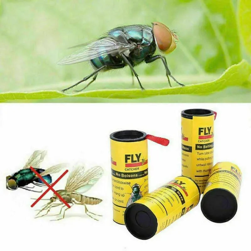 4/8/12/16/20 Rolls Sticky Fly Trap Glue Paper Insect Bug Catcher Strip Glue Paper Catcher Traps Fly Bug Household Flies Sticker