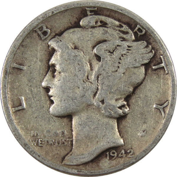 1942 Mercury Dime AG about Good 90% Silver 10C Coin Master Coins