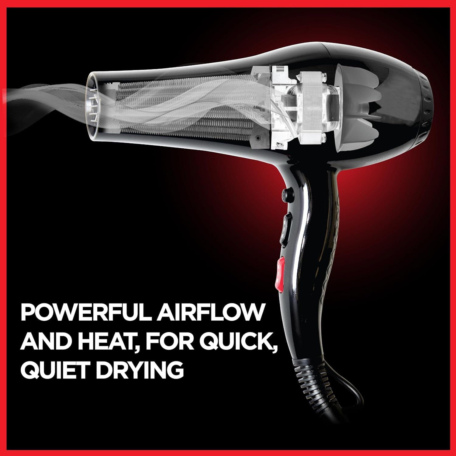 Dynamic Hair Dryer, Blow Dryer for Smooth & Voluminous Hair, Comb-Attachment & Air Concentrating Nozzle for Faster Styling, Low Noise