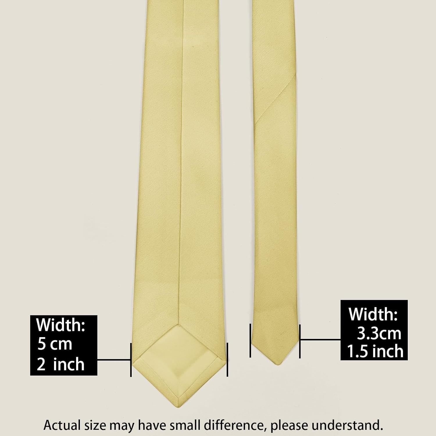Men'S Skinny Ties 2 Inch (5CM) Solid Pure Color Plain Slim Necktie for Men