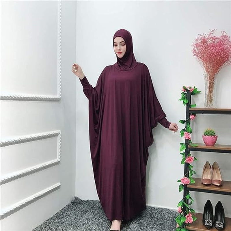 Women'S Muslim Dress One Piece Prayer with Hijab Full Length Dress Abaya Dubai Islam Robe Turkey Caftan