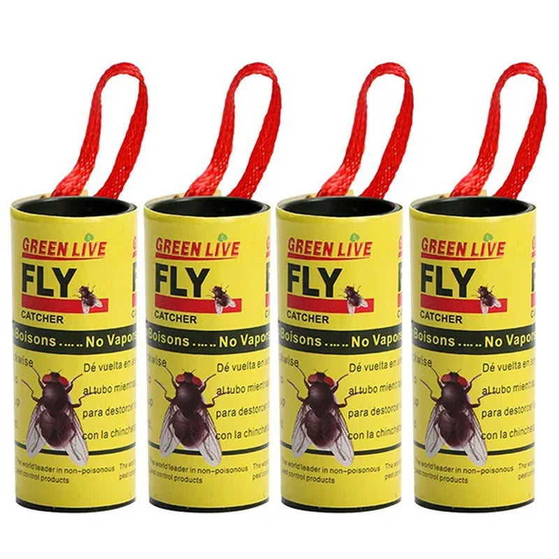 4/8/12/16/20 Rolls Sticky Fly Trap Glue Paper Insect Bug Catcher Strip Glue Paper Catcher Traps Fly Bug Household Flies Sticker