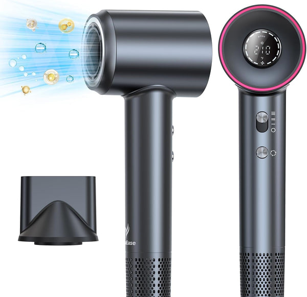 Hair Dryer, 150,000 RPM Motor Negative Ionic Hairdryer with Diffuser, 1400W High-Speed Hair Dryer for Fast Drying, 5 Temps/3 Speeds Lightweight Blow Dryer for Home Travel Women Man