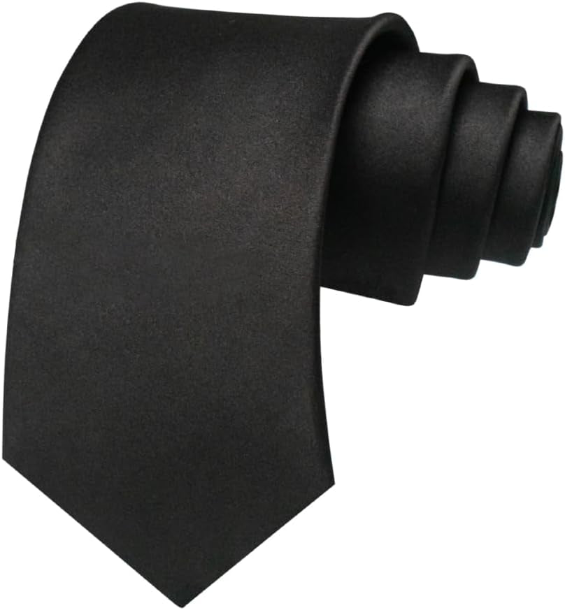 Solid Color Polyester Tie Necktie for Men (8Cm)
