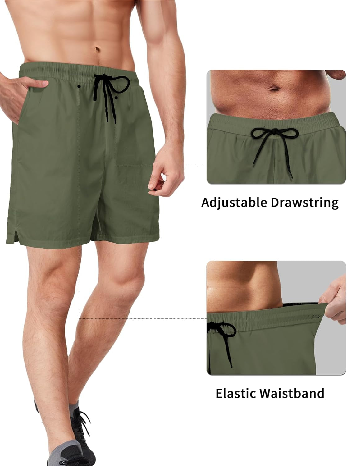 2 Pack Mens Athletic Shorts 5 Inch Inseam Workout Gym Running Shorts for Men Quick Dry Lightweight Summer Shorts