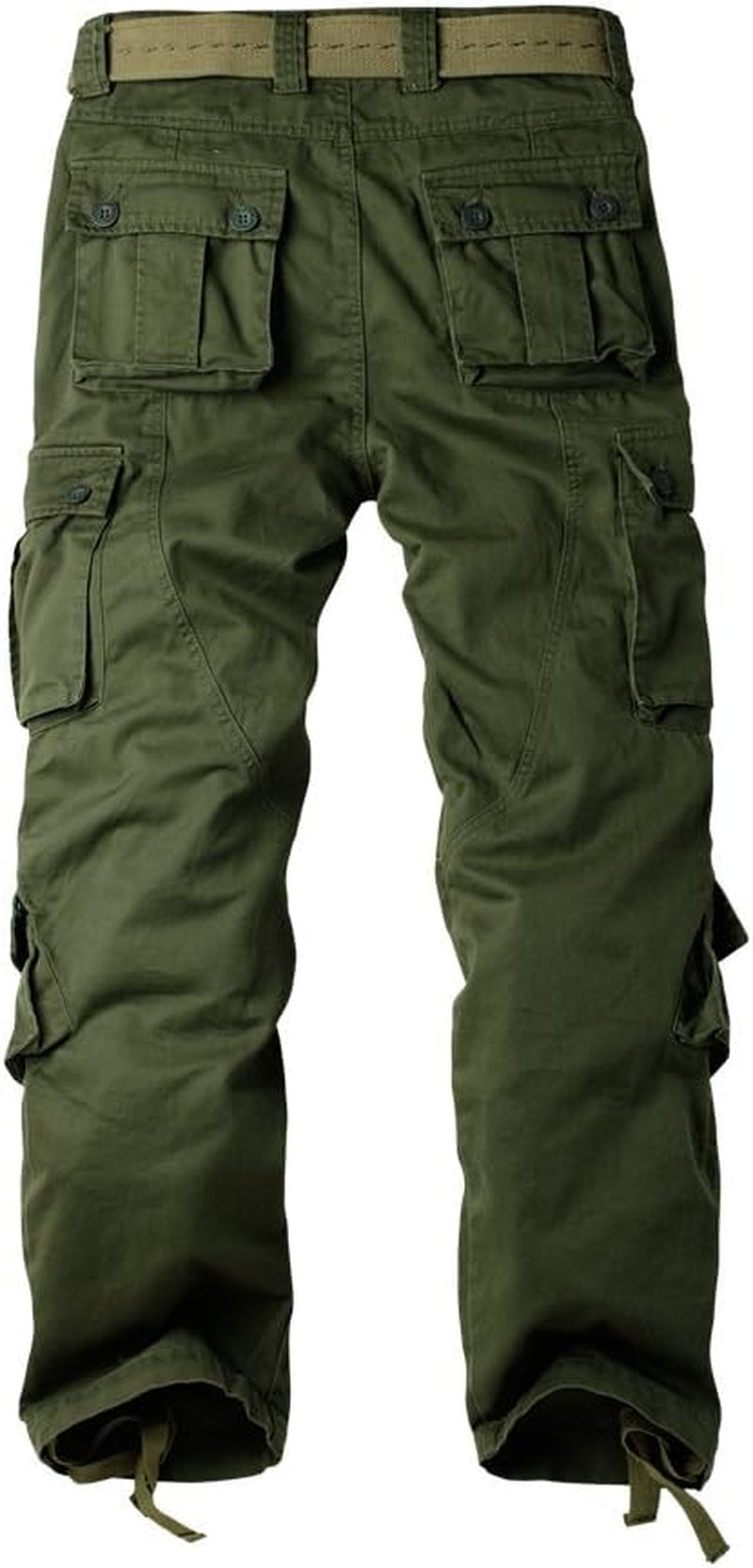 Men'S Cotton Casual Cargo Work Pants Baggy Camo Tactical Combat Trousers with 8 Pockets (No Belt)
