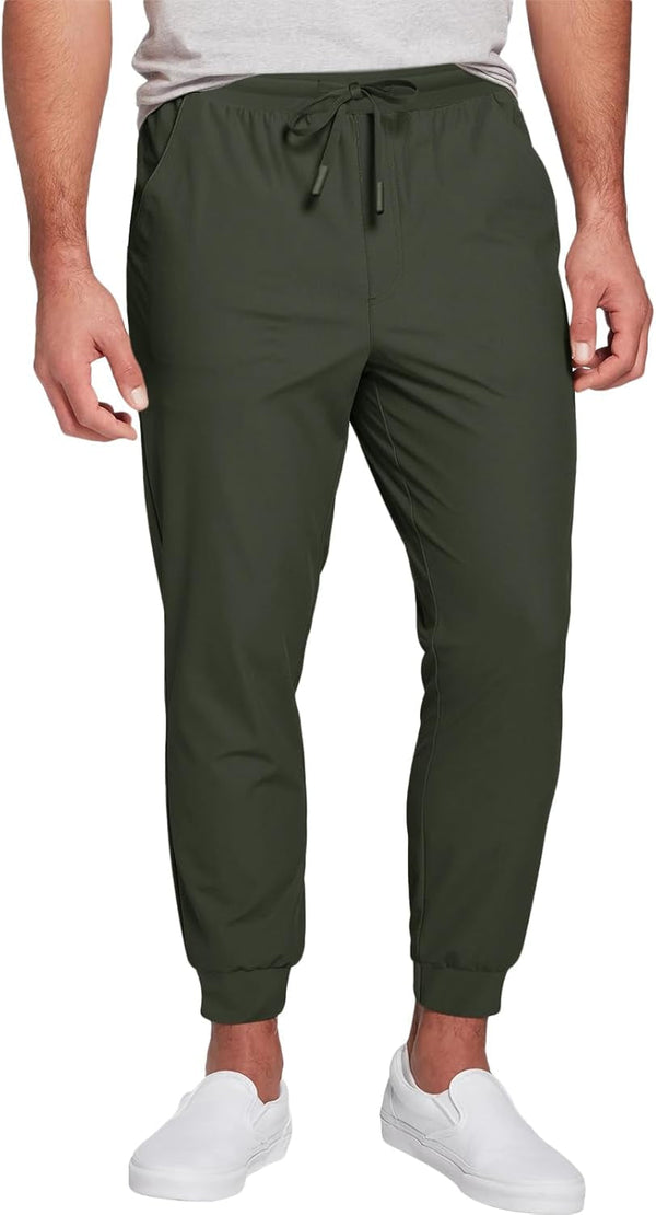 Mens Jogger Pants Workout Athletic Casual Drawstring Elastic Waist Lightweight Sport Running Sweatpants Army Green, Xx-Large
