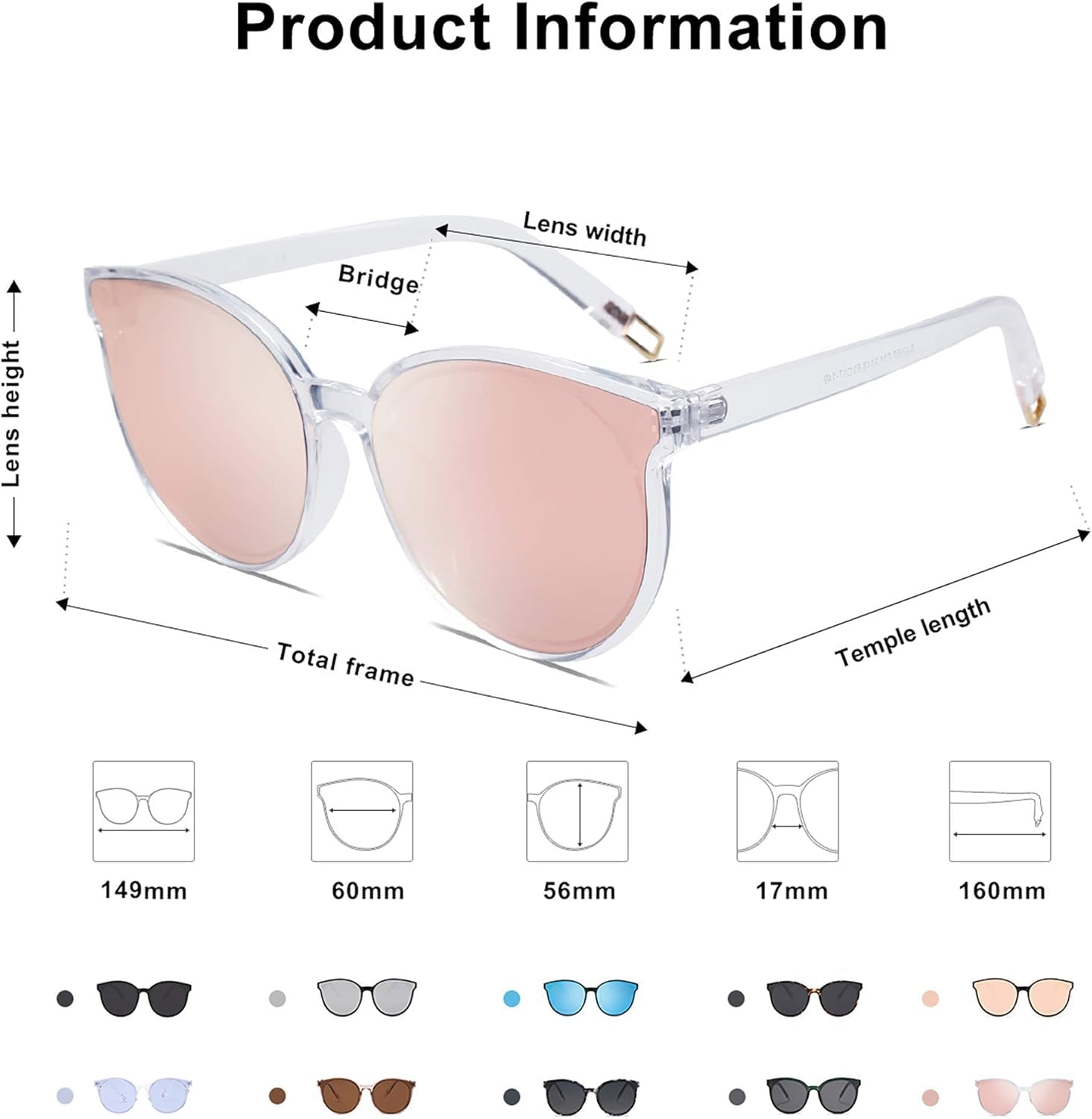 Oversized round Sunglasses for Women and Men