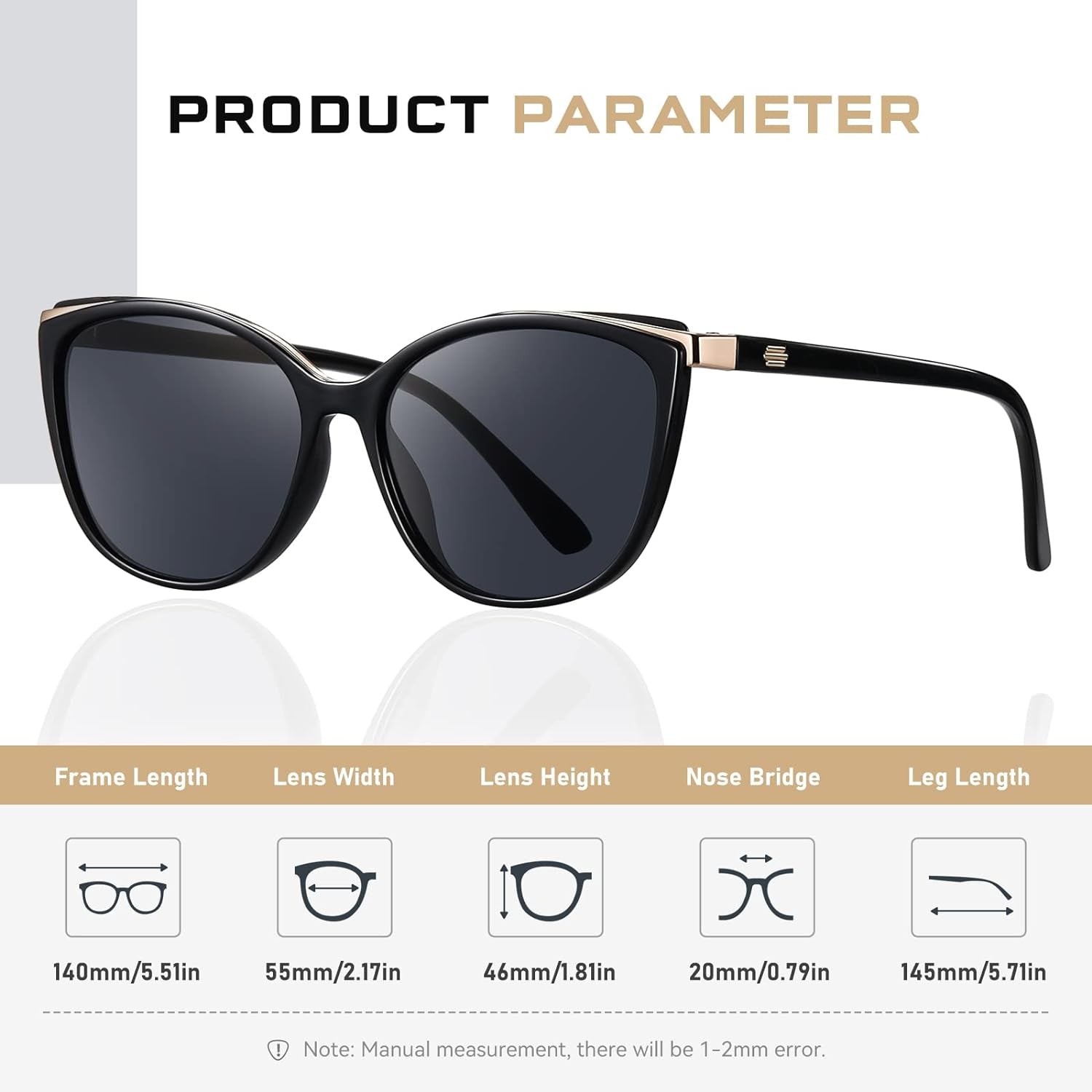 Trendy Cat Eye Sunglasses for Women Fashion Cateye UV400 Protection Glasses CL22017