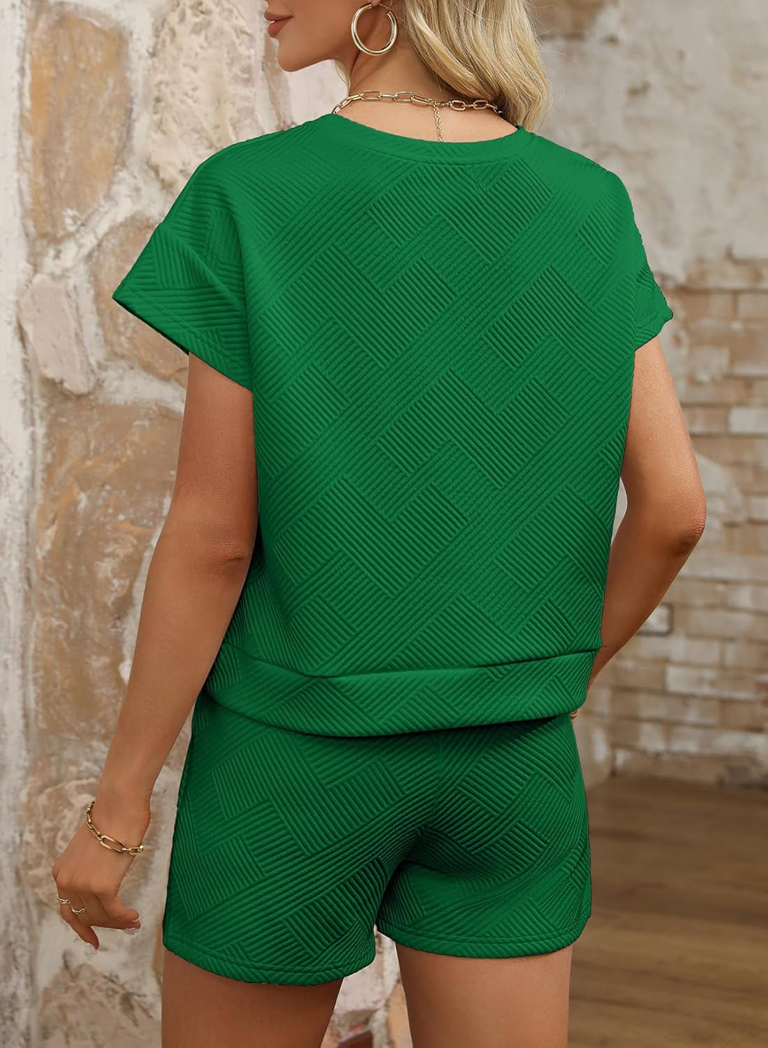 Women'S 2 Piece Outfits Sweatsuit Casual Short Sleeve Pullover Tops and Drawstring Shorts Pants Lounge Sets