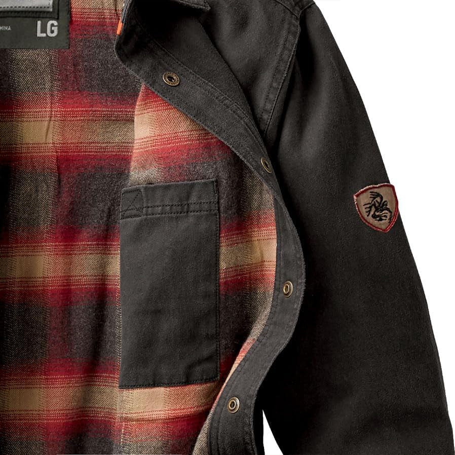 Journeyman Shirt Jacket Flannel Lined Shacket for Men Water-Resistant Coat Rugged Fall Clothing