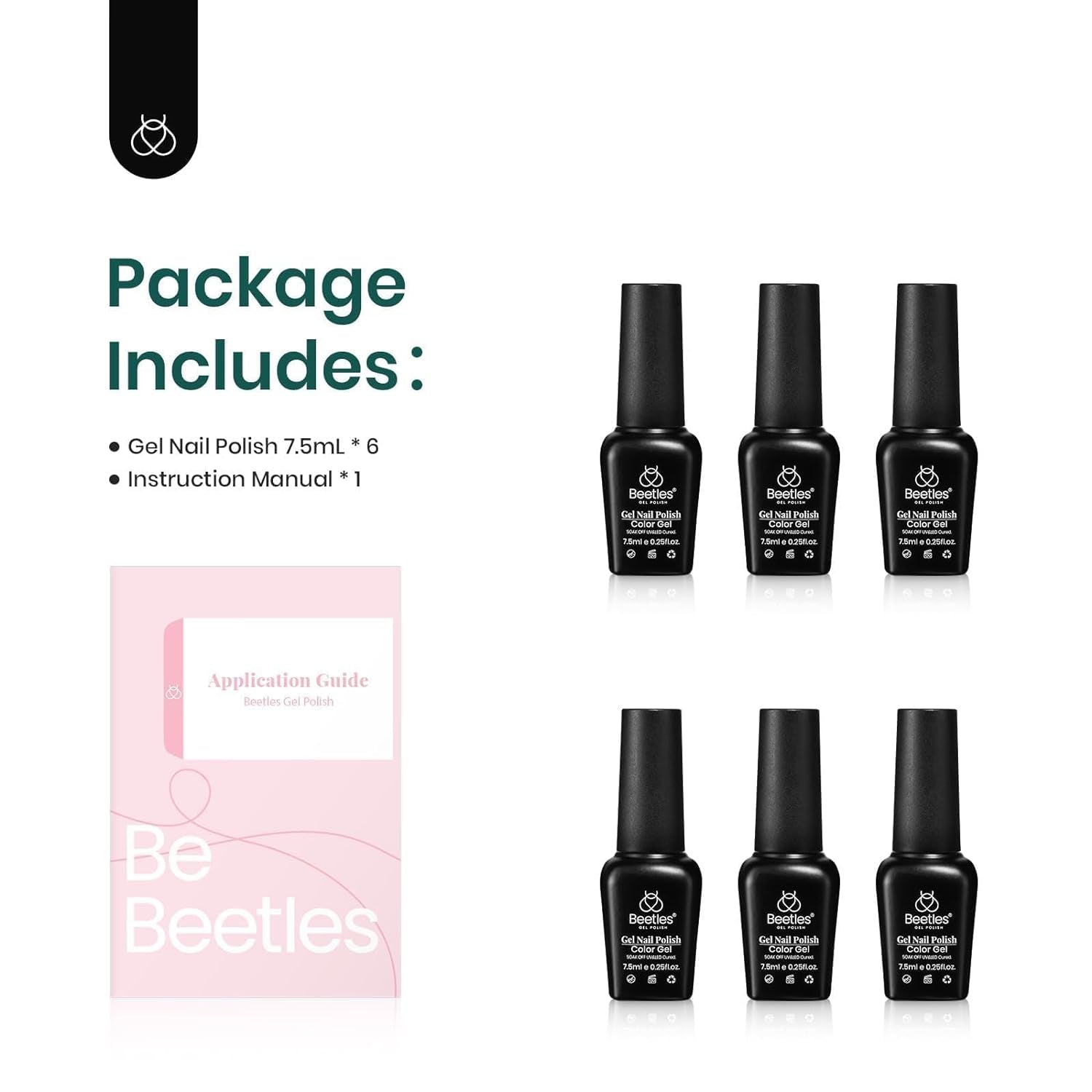 Beetles Gel Nail Polish Kit 6 Colors Green Gel Nail Polish Glitter Pearl Gel Nail Polish Spring Gel Polish Soak off Uv LED Nail Lamp Gel Nail Kit DIY Home Nail Manicure Easter Gel Nail Polish