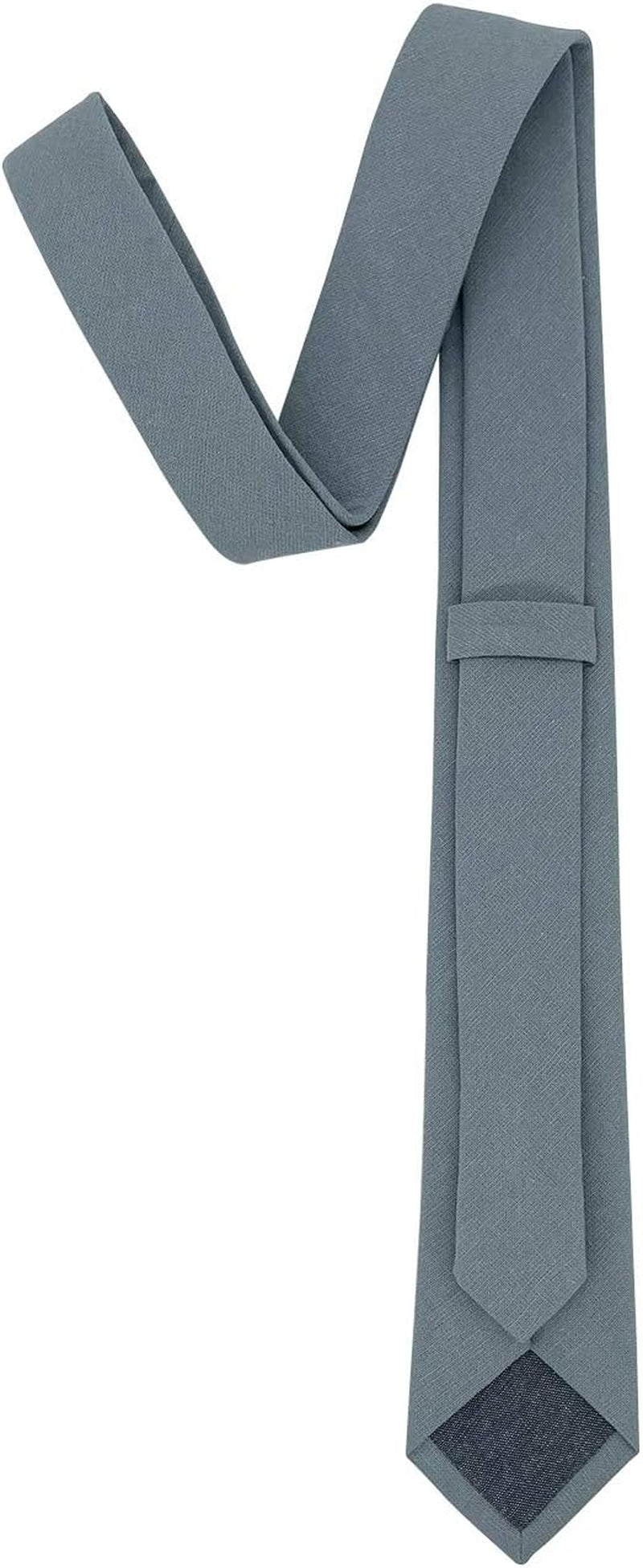 Mens Solid Color Necktie Cotton Neck Tie for Men