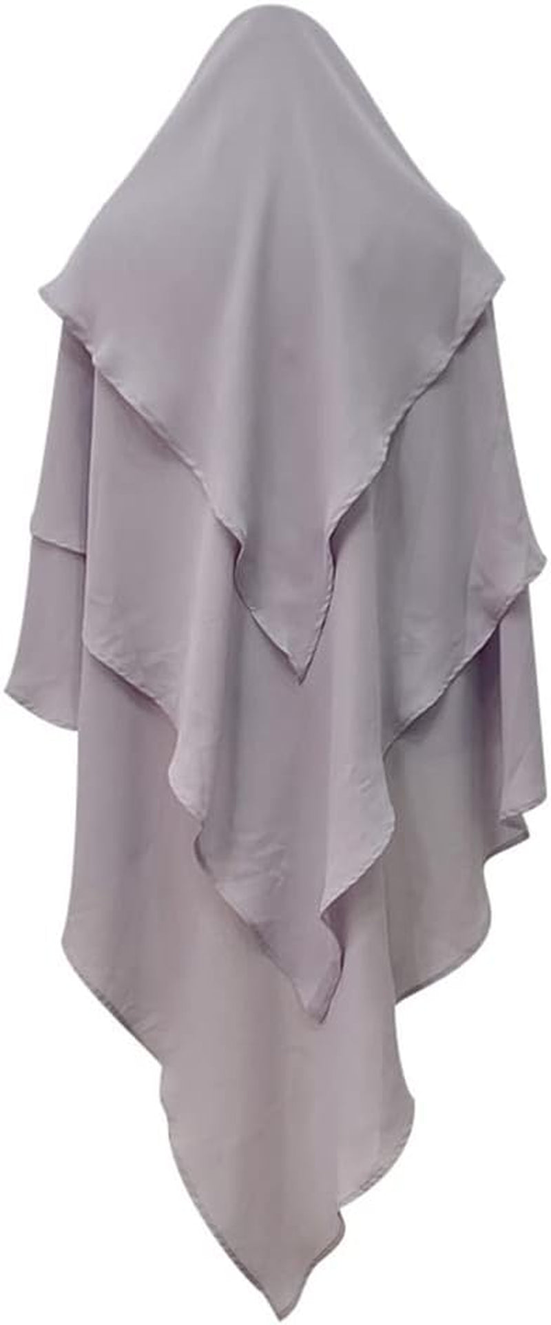 Long Khimar Hijab Scarf Wrap 3 Layer Abaya Jilbab Muslim Islam Women Niqab Jilbab Ramadan Eid Prayer Garment