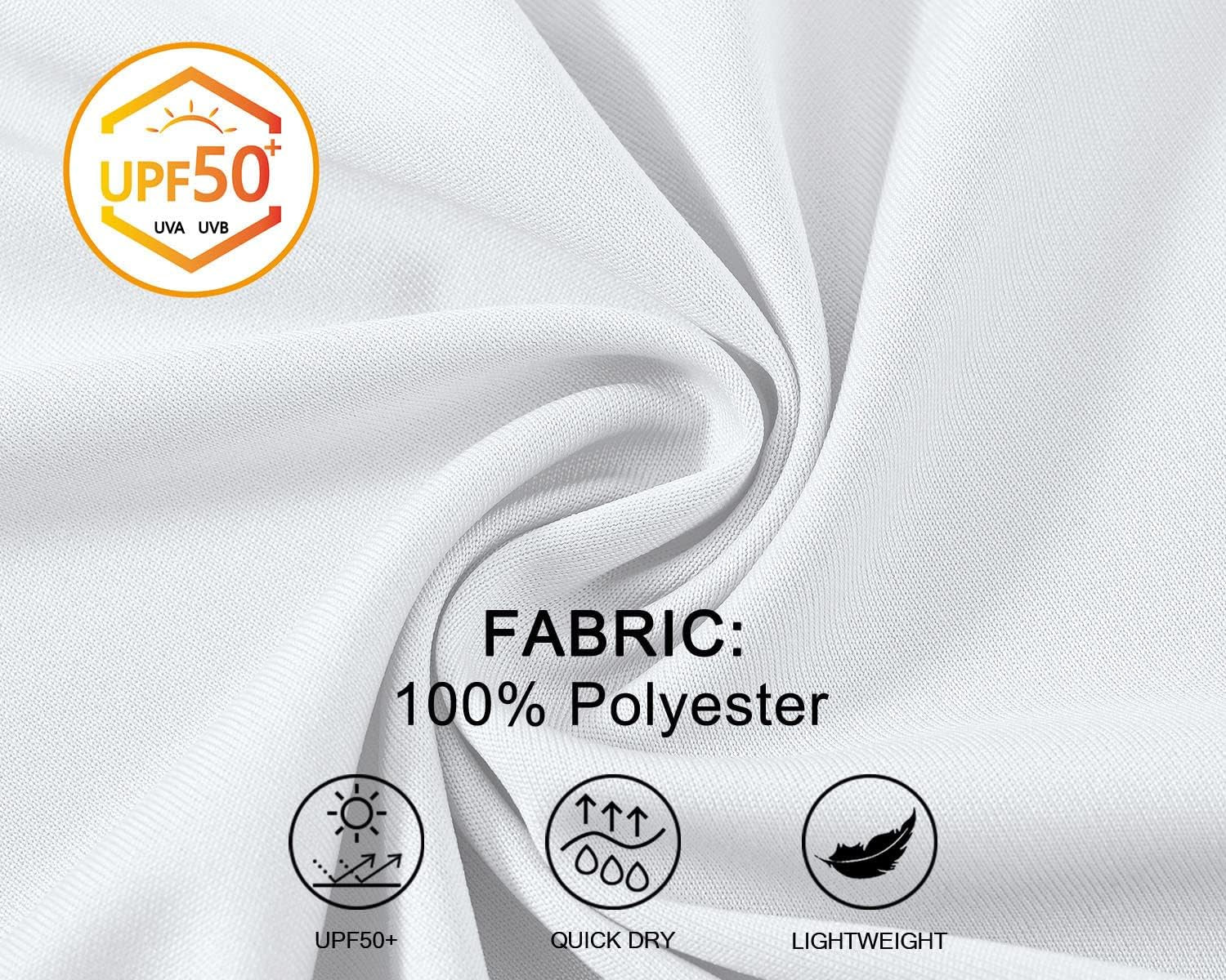 Mens Sun Protection Hiking Shirts Long Sleeve Water UPF 50+ SPF UV Shirts Lightweight Fishing Hiking Swimming