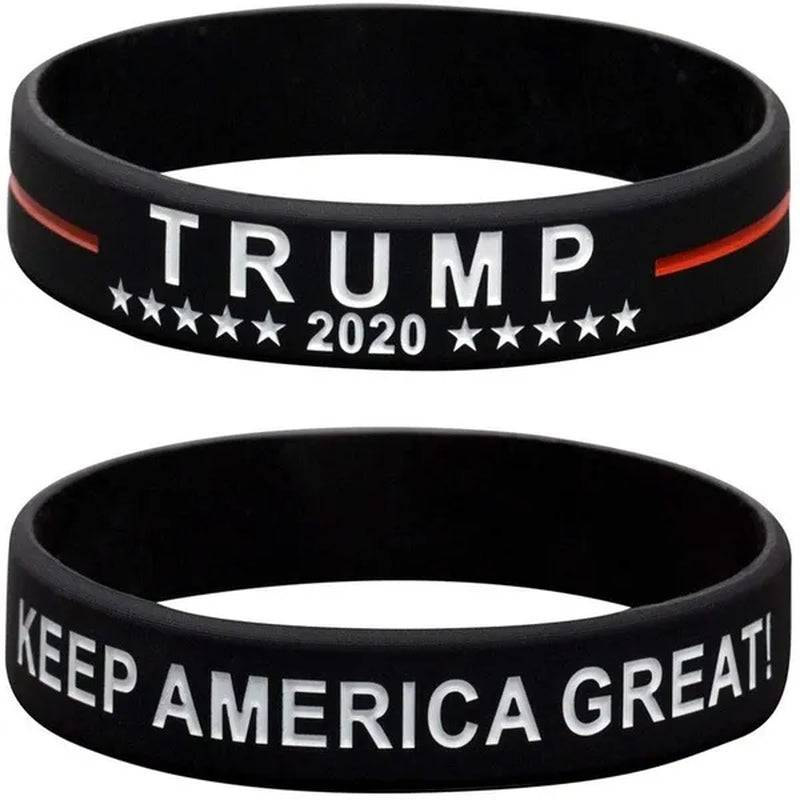 1 Pcs Hot Donald Trump Keep America Great TRUMP 2020 USA Election Silicone Bracelet with Wrist Band