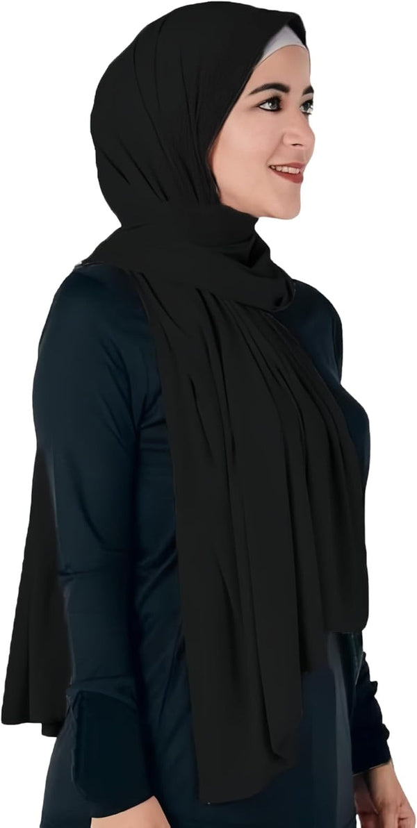 Non-See-Through Premium Jersey Maxi Hijab Head Scarf Wrap for Muslim Women
