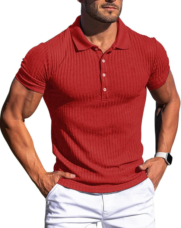 Muscle Polo Shirts for Men Slim Fit Short Sleeve Golf Shirts Men Dry Fit Shirts Casual Stylish Clothes