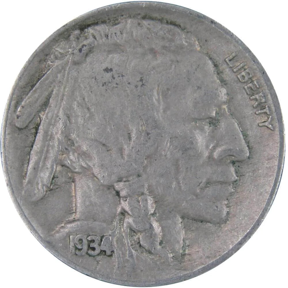 1934 Indian Head Buffalo Nickel 5 Cent Piece VF Very Fine 5C US Coin Collectible Master Coins