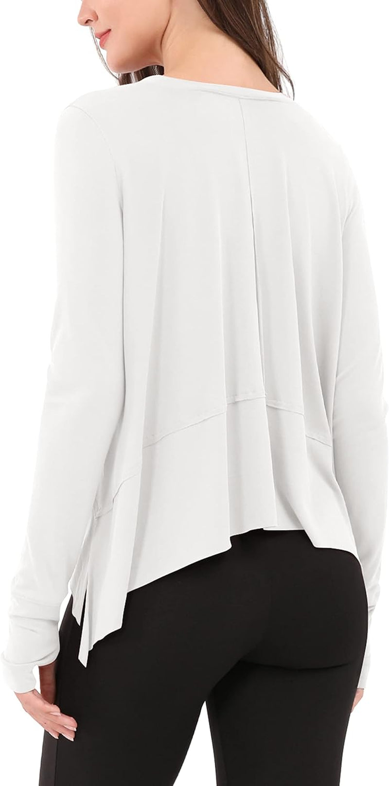 Long Sleeve Tee for Women with Thumb Hole Athletic Gym Workout Crop Tops Yoga Shirts