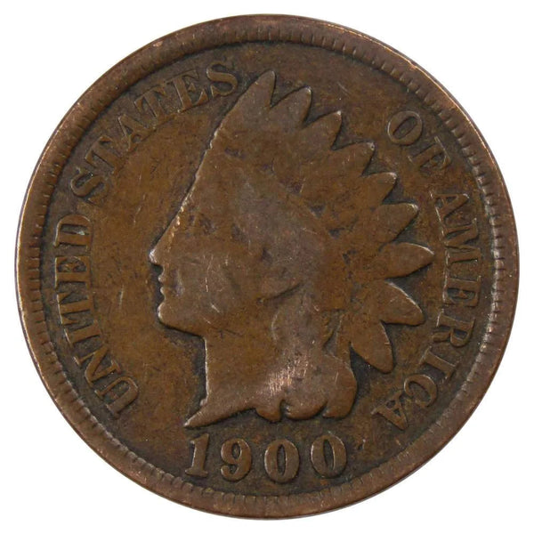 1900 Indian Head Cent AG about Good Bronze Penny 1C Coin Collectible Master Coins